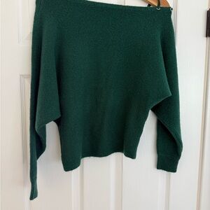 Guess Forest Green Off-Shoulder Sweater